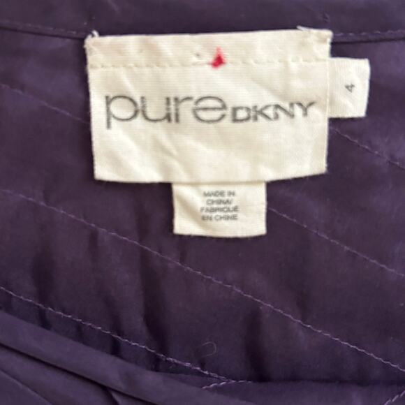 Vintage Y2K pureDKNY Silk Bias Cut Skirt Purple Pleated Panels Size 4 - Picture 6 of 9